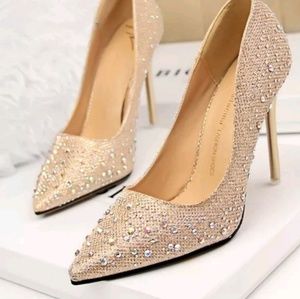 CHAMPAGNE Classic embellished stiletto